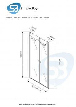 Glas Concept 24 - 185x195cm San Diego - XXL Nischentür - Pendeltür - 8mm ESG